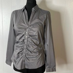 New York & Co Dressy Shirt, Button down, Ruched, size M. New w/Tags